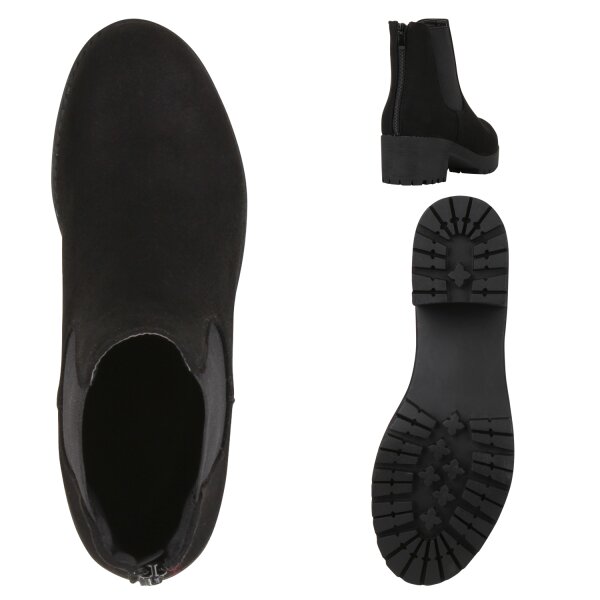 Stiefelparadies Damen Chelsea Boots In Schwarz