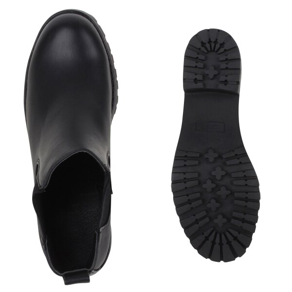 Stiefelparadies Damen Chelsea Boots In Schwarz