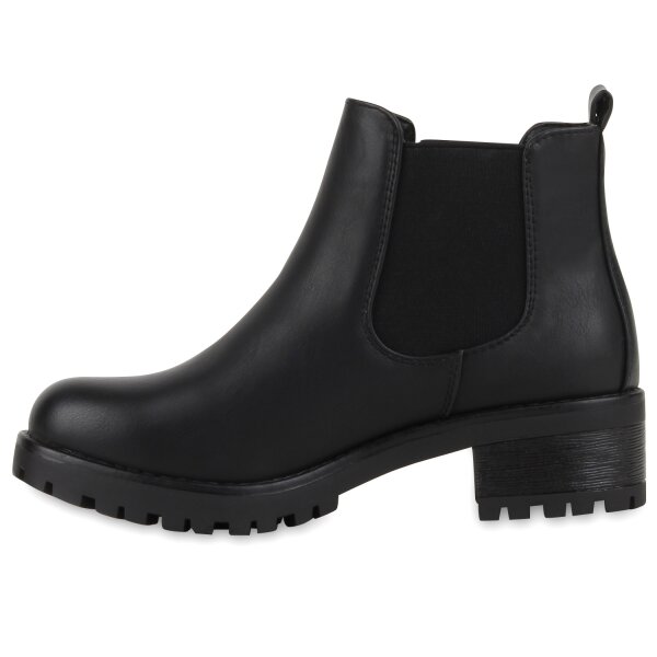 Stiefelparadies Damen Chelsea Boots in Schwarz