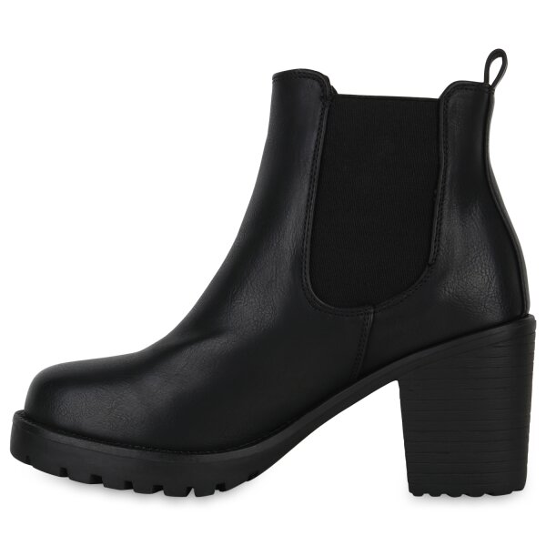 Stiefelparadies Damen Chelsea Boots in Schwarz