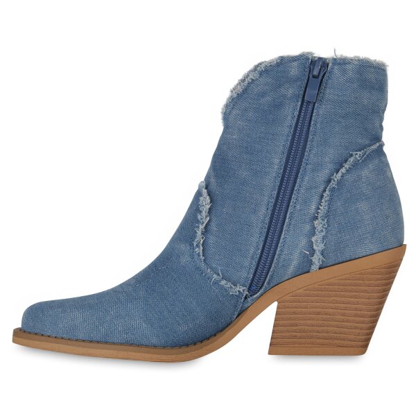 Stiefelparadies Damen Cowboy Boots in Hellblau