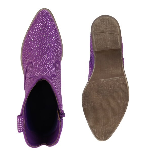 Stiefelparadies Damen Cowboy Boots In Lila