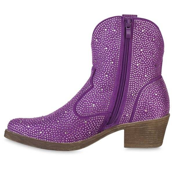 Stiefelparadies Damen Cowboy Boots in Lila