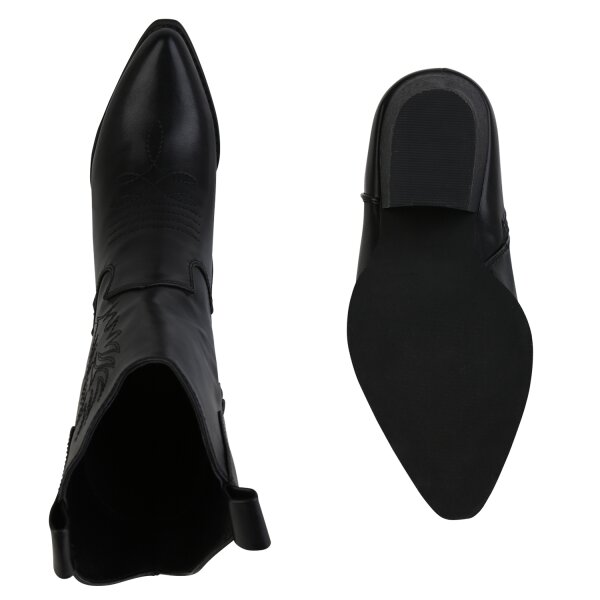 Stiefelparadies Damen Cowboy Boots In Schwarz