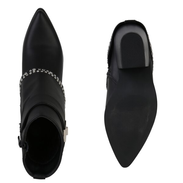 Stiefelparadies Damen Cowboy Boots In Schwarz