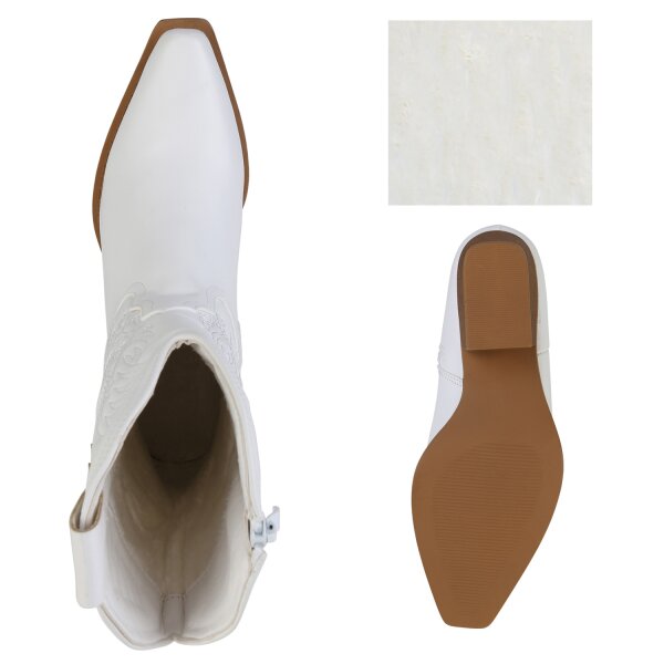 Stiefelparadies Damen Cowboy Boots In Weiss