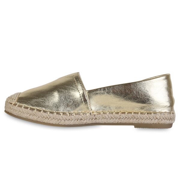 Stiefelparadies Damen Espadrilles in Gold