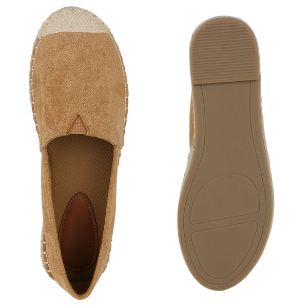 Stiefelparadies Damen Espadrilles In Hellbraun