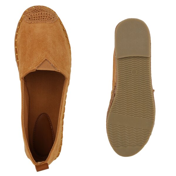 Stiefelparadies Damen Espadrilles In Hellbraun