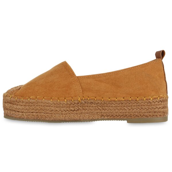 Stiefelparadies Damen Espadrilles in Hellbraun