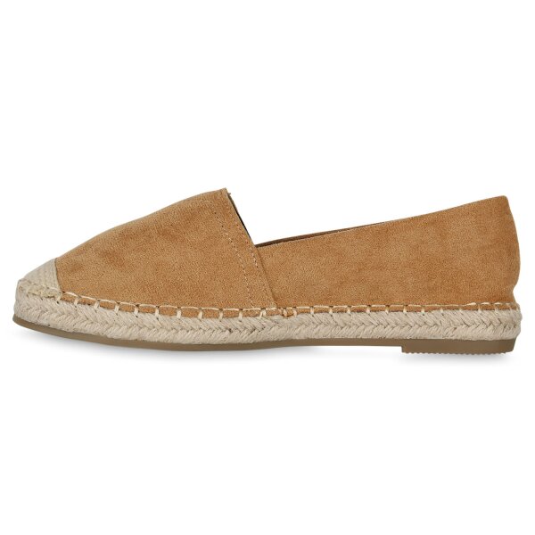 Stiefelparadies Damen Espadrilles in Hellbraun