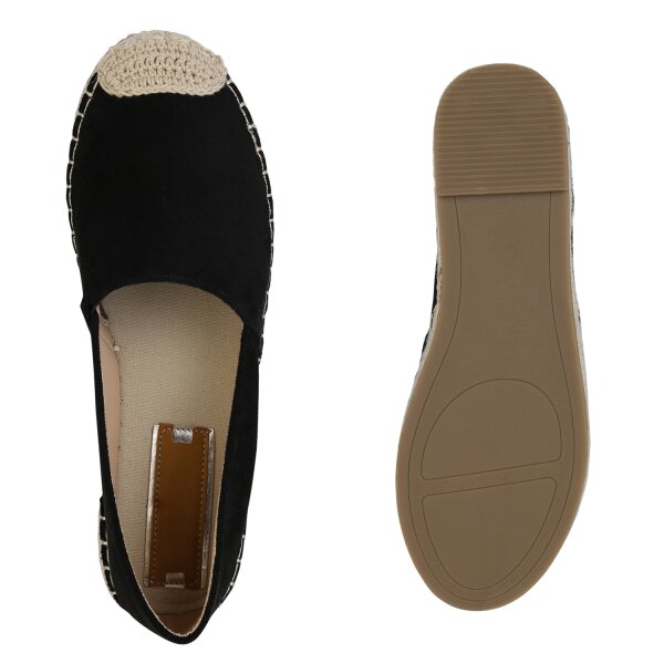 Stiefelparadies Damen Espadrilles In Schwarz
