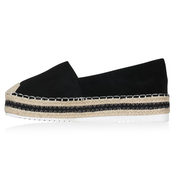 Stiefelparadies Damen Espadrilles in Schwarz