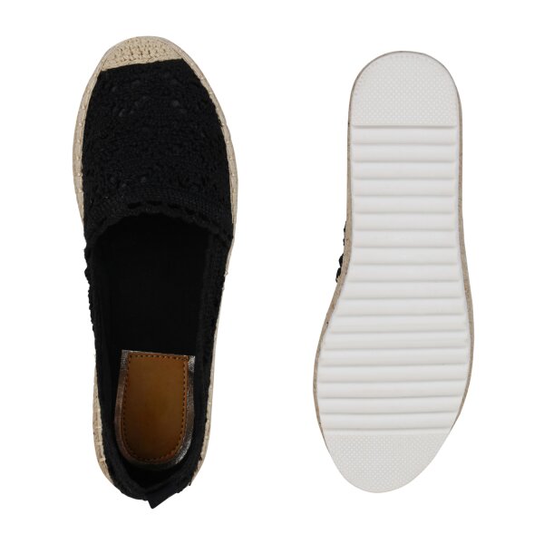Stiefelparadies Damen Espadrilles In Schwarz