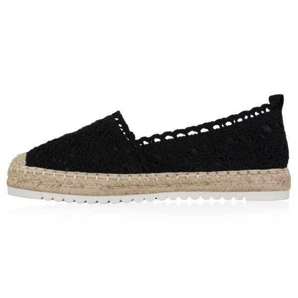 Stiefelparadies Damen Espadrilles in Schwarz