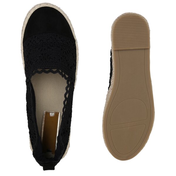 Stiefelparadies Damen Espadrilles In Schwarz