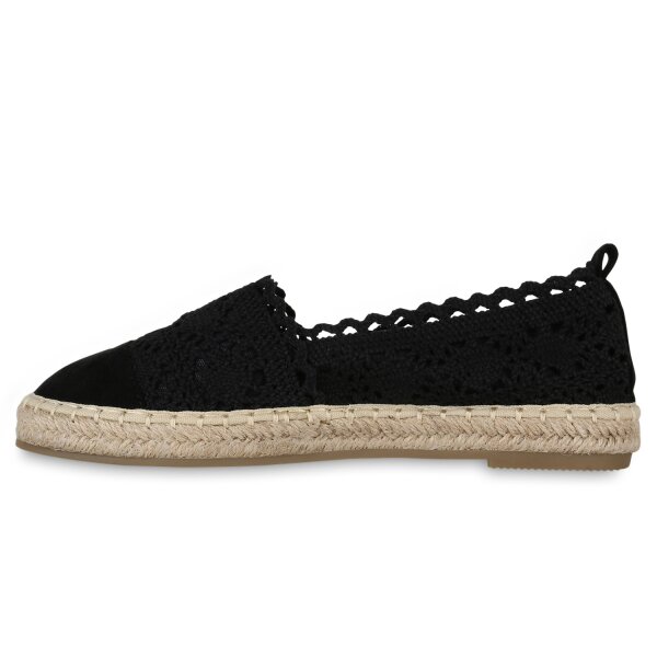 Stiefelparadies Damen Espadrilles in Schwarz