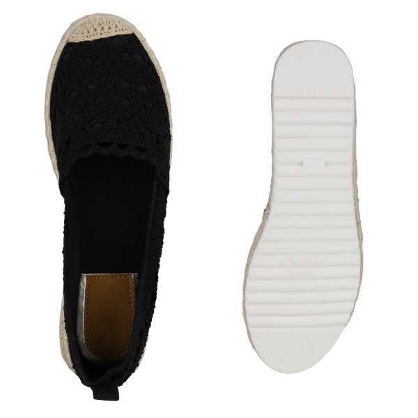 Stiefelparadies Damen Espadrilles In Schwarz