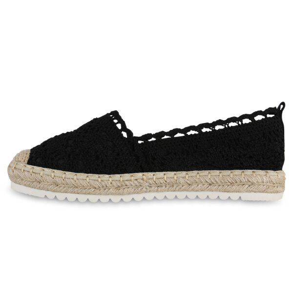 Stiefelparadies Damen Espadrilles in Schwarz