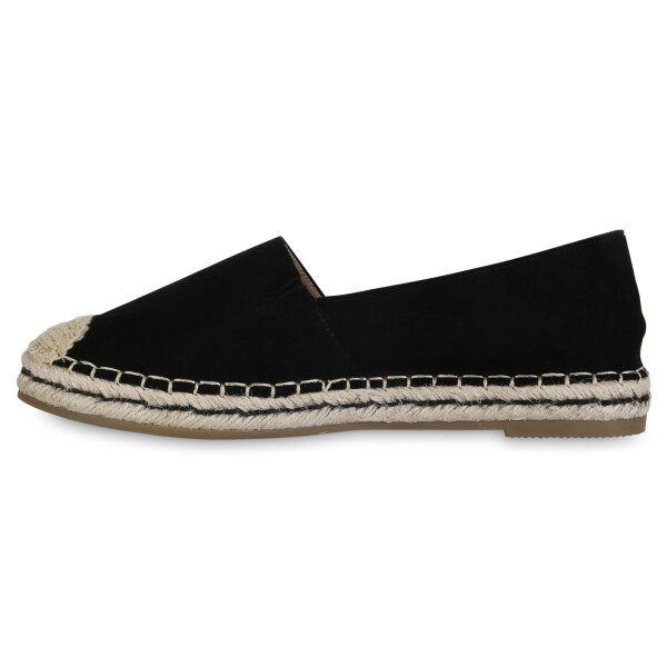 Stiefelparadies Damen Espadrilles in Schwarz