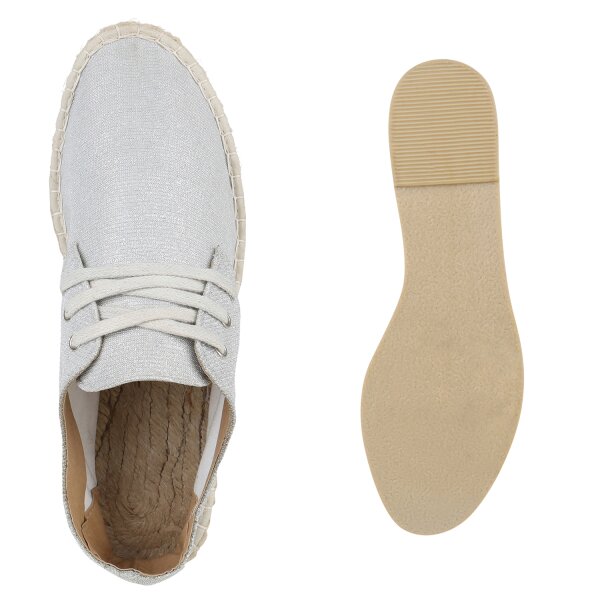 Stiefelparadies Damen Espadrilles In Silber