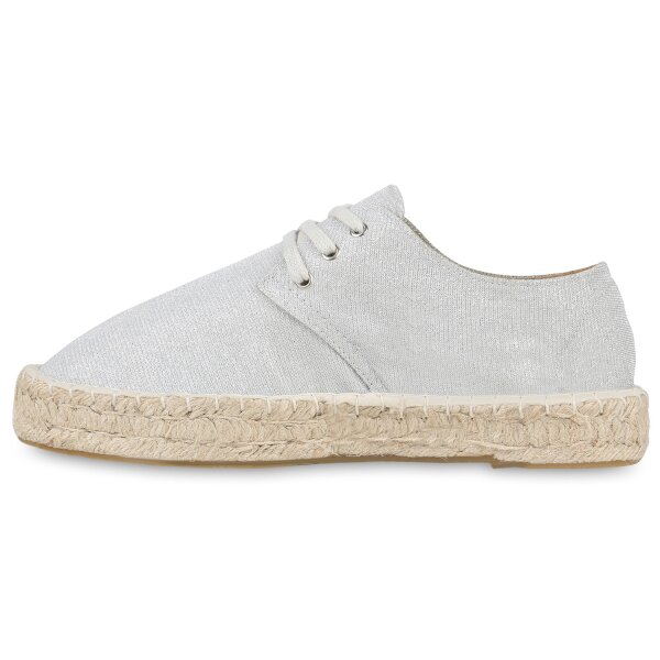 Stiefelparadies Damen Espadrilles in Silber