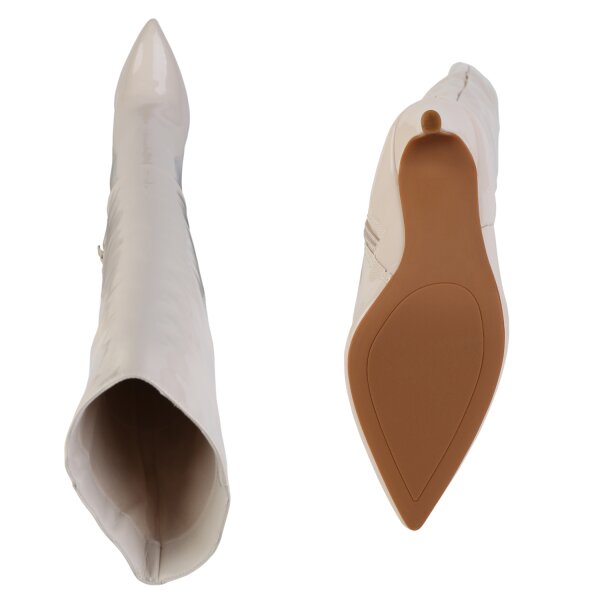Stiefelparadies Damen High Heels In Beige Lack