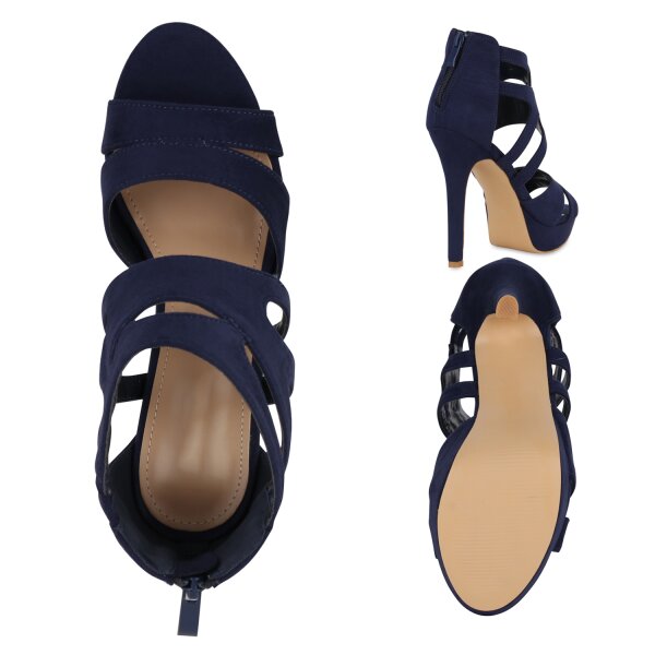 Stiefelparadies Damen High Heels In Dunkelblau