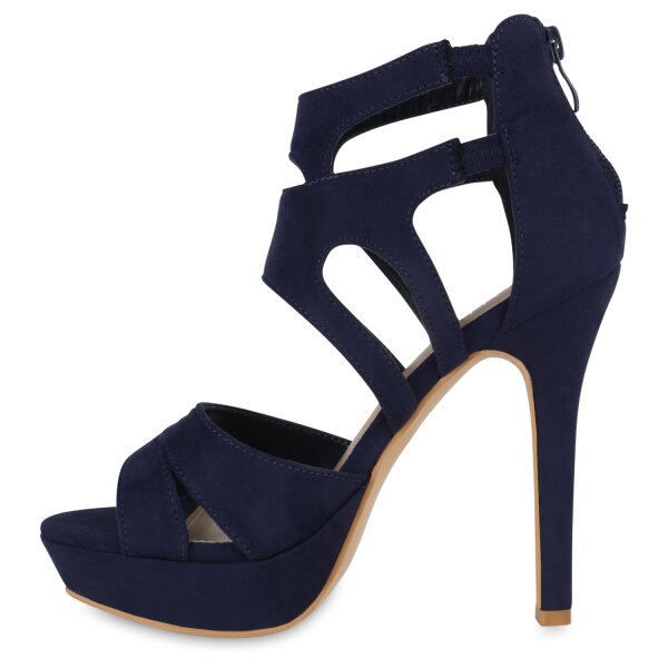 Stiefelparadies Damen High Heels in Dunkelblau