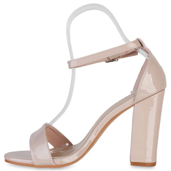 Stiefelparadies Damen High Heels in Nude Lack