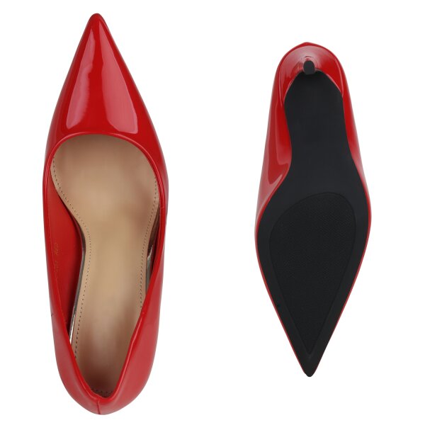 Stiefelparadies Damen High Heels In Rot Lack