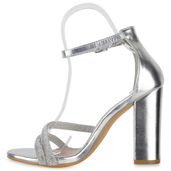 Stiefelparadies Damen High Heels in Silber