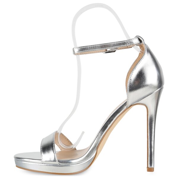Stiefelparadies Damen High Heels in Silber
