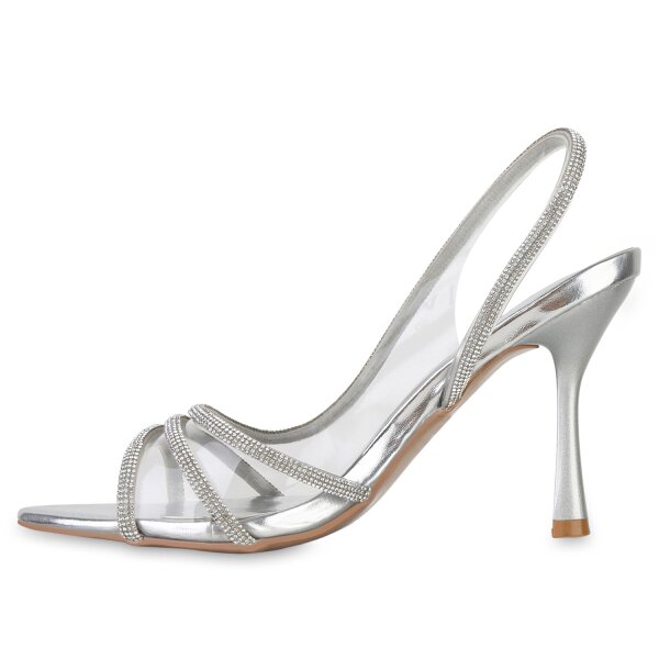 Stiefelparadies Damen High Heels in Silber