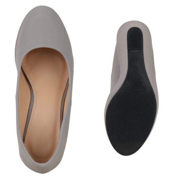 Stiefelparadies Damen Keilpumps In Nude