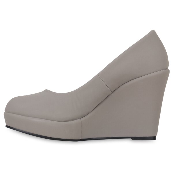 Stiefelparadies Damen Keilpumps in Nude