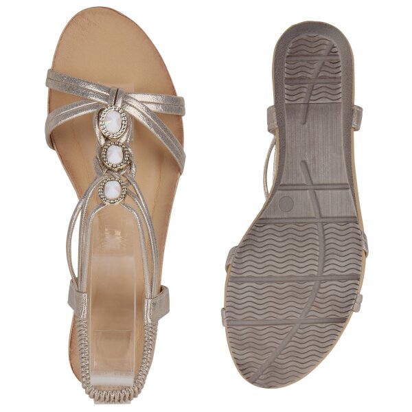 Stiefelparadies Damen Keilsandaletten In Gold