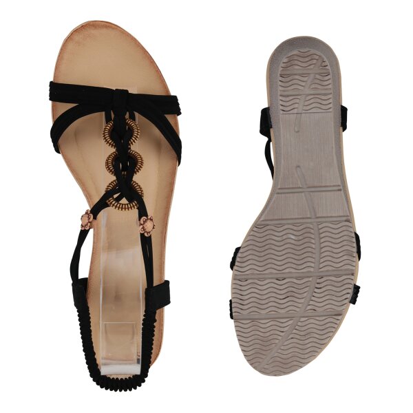 Stiefelparadies Damen Keilsandaletten In Schwarz