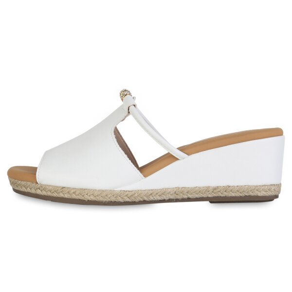 Stiefelparadies Damen Keilsandaletten in Weiss