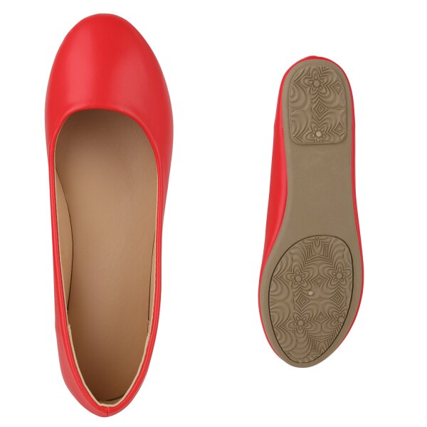 Stiefelparadies Damen Klassische Ballerinas In Rot