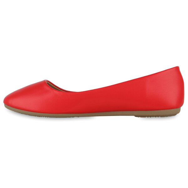 Stiefelparadies Damen Klassische Ballerinas in Rot
