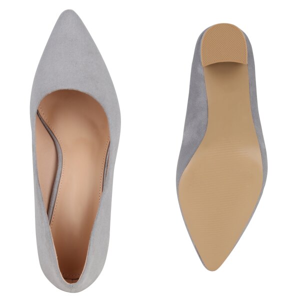 Stiefelparadies Damen Klassische Pumps In Grau