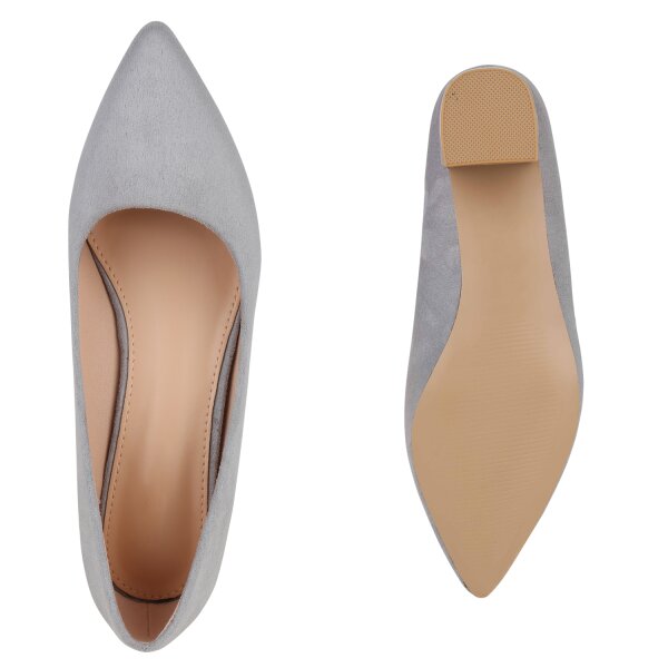 Stiefelparadies Damen Klassische Pumps In Grau