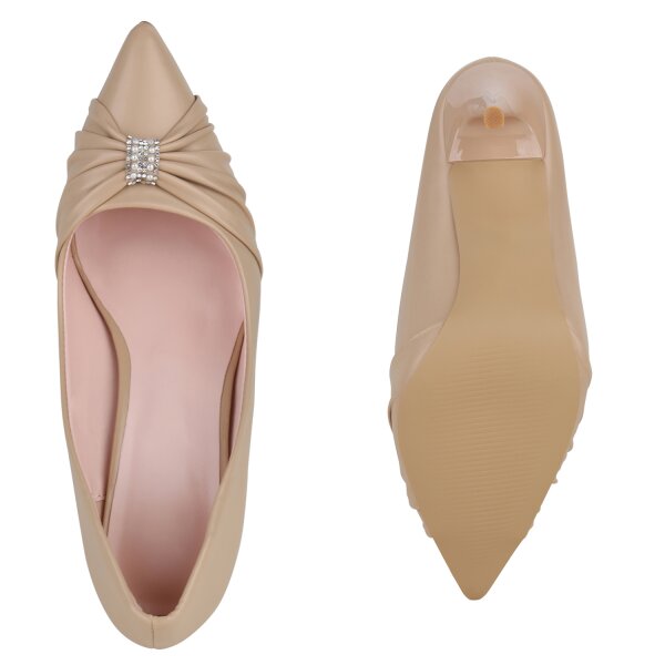 Stiefelparadies Damen Klassische Pumps In Khaki