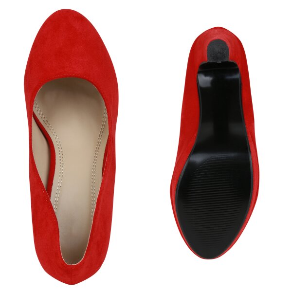 Stiefelparadies Damen Klassische Pumps In Rot