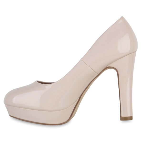 Stiefelparadies Damen Klassische Pumps in Rot Lack