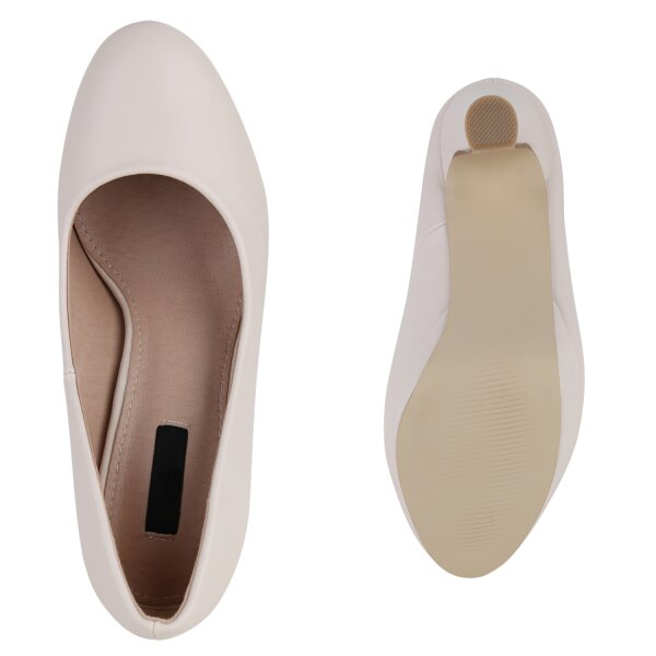 Stiefelparadies Damen Klassische Pumps In Weiss