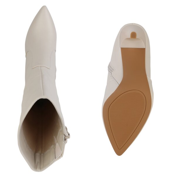 Stiefelparadies Damen Klassische Stiefel In Beige