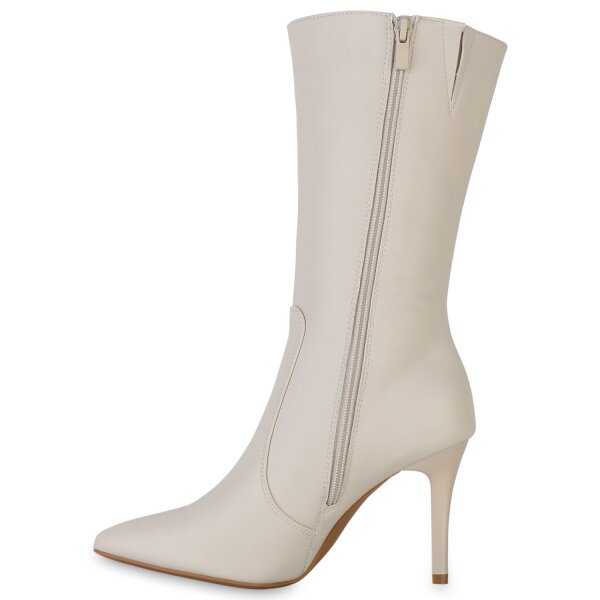 Stiefelparadies Damen Klassische Stiefel in Beige