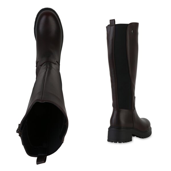 Stiefelparadies Damen Klassische Stiefel In Braun